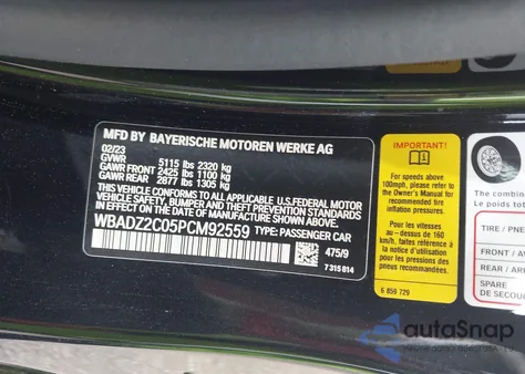 2023 BMW 840 I z USA, uszkodzony, nr VIN WBADZ2C05PCM92559